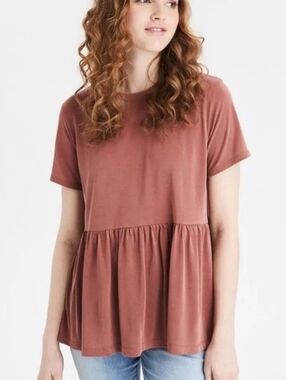 American Eagle Peplum Short Sleeve Tunic (AS IS)